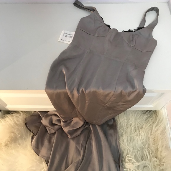 FAME AND PARTNERS Ara Satin Lace Trim Dress - Picture 3 of 7